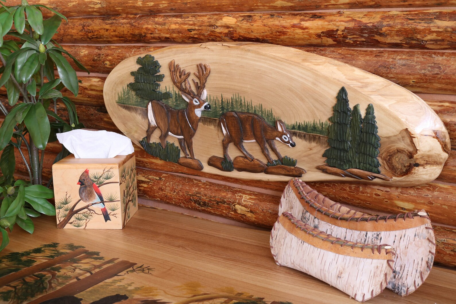 Deer Family Intarsia Wood Wall Art Deer Family Intarsia Wood - Etsy regarding Exploring the Artistry Behind Handcrafted Deer Intarsia Wood Wall Art