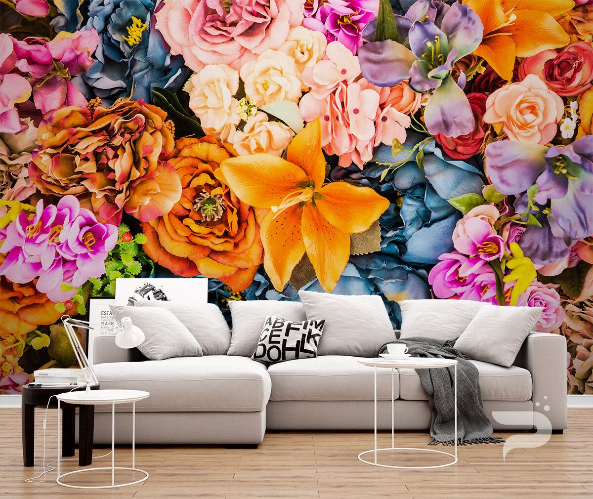 Transforming Walls with Bright Pop Flowers Peel and Stick Vinyl Murals