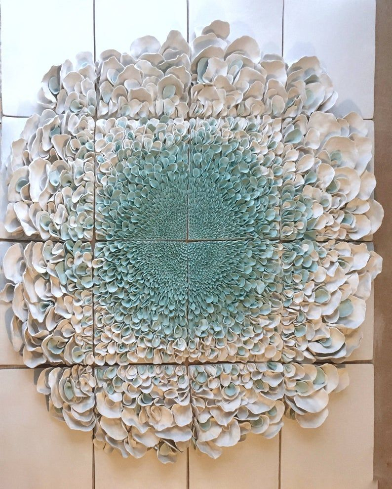 Flower Wall Sculpture Ceramic Flower Wall Decor Porcelain | Etsy ... pertaining to Transforming Spaces with Handcrafted Ceramic Flower Wall Art