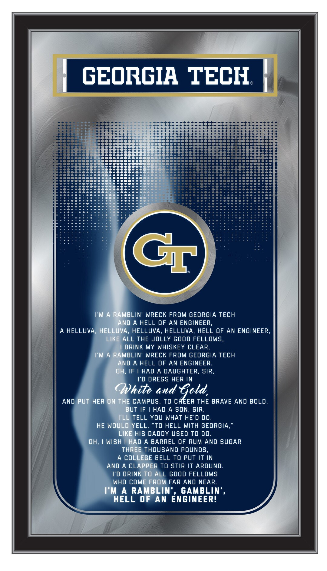 Georgia Tech Fight Song Wall Mirror Gt Yellowjackets - Etsy regarding Understanding Georgia Tech's Fight Song Through the Lens of Design