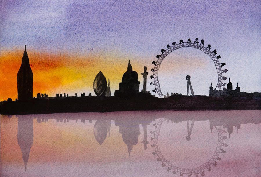 Understanding the Artistic Elements of London Skyline at Sunset Canvas Prints