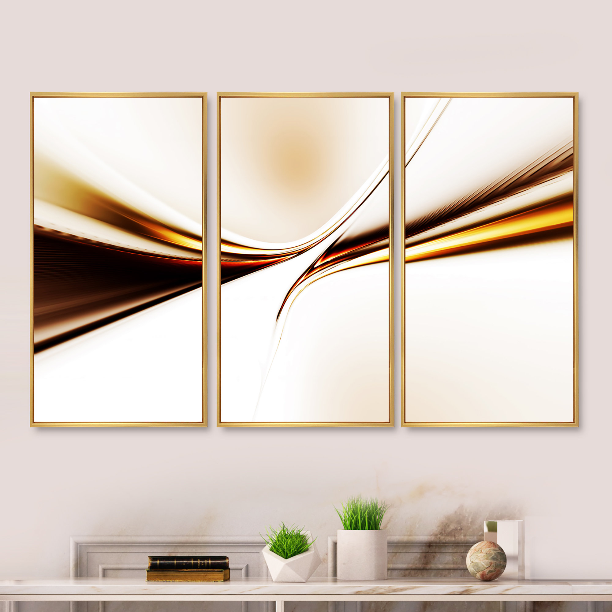 The Psychology Behind Viewing Dynamic Golden Waves in Contemporary Art Prints