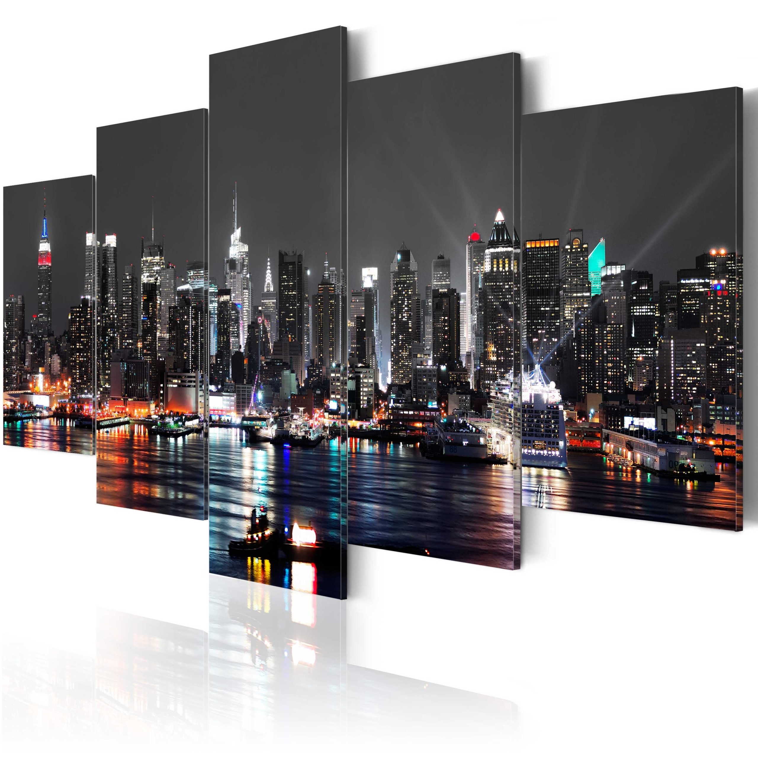 15 Photos Timeless Visions: Why Black And White New York Canvas Art Endures throughout "New York Skyline At Night" Canvas Print