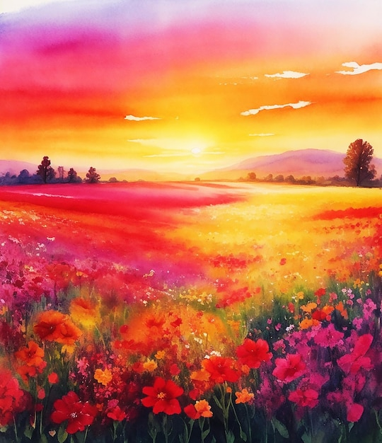96,000+ Sunset Flower Field Paint Pictures for Understanding the Symbolism Behind Sunset Flowers in Art and Culture