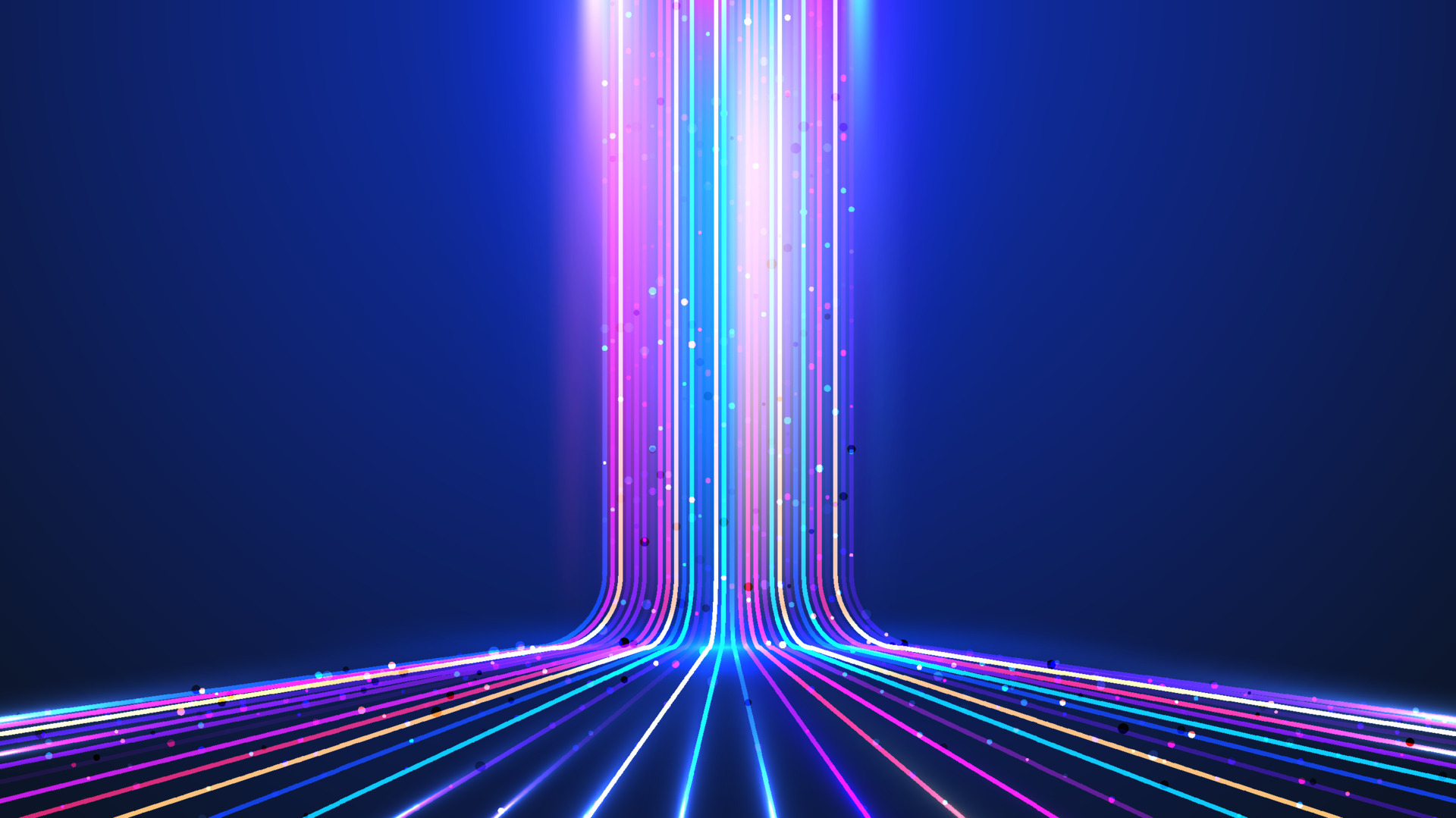 The Psychology of Color in Neon Shape Blue Abstract Digital Art