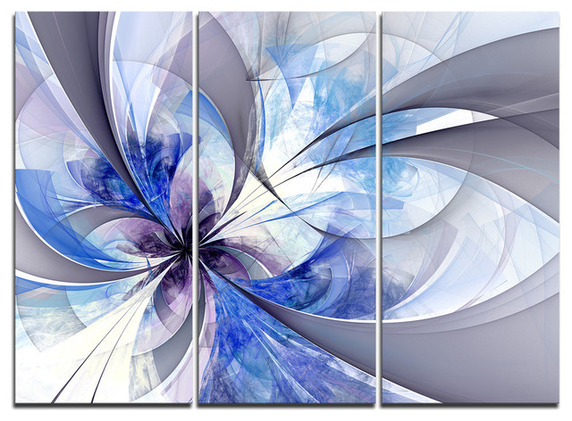 How Symmetrical Blue Silver Fractal Flower Wall Art Transforms Interior Spaces