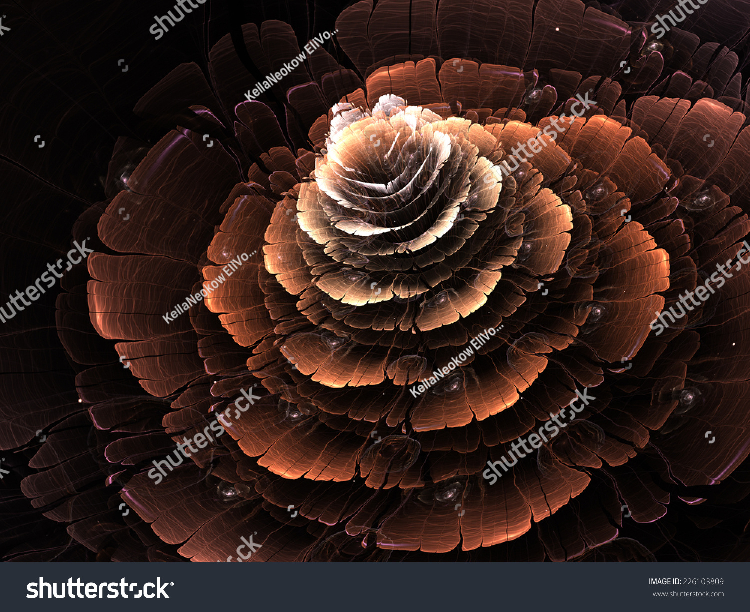 Exploring the Mathematical Beauty of Brown Fractal Flower Patterns in Digital Art
