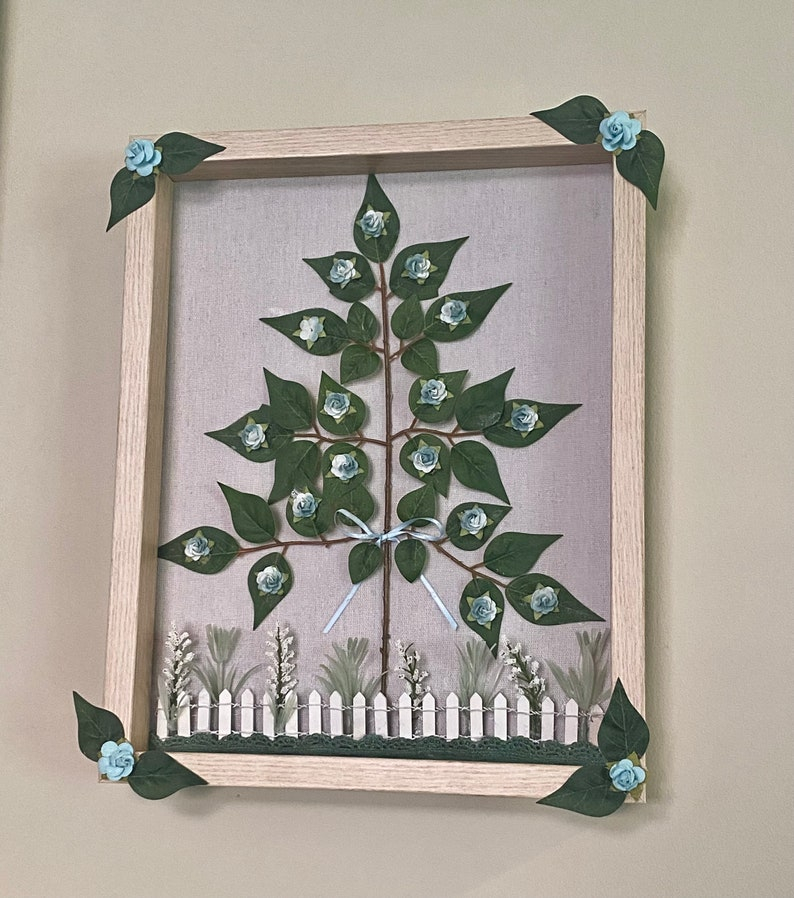 Custom Shadow Box, Wall Decor, Artwork, Flowering Trees, Summer Decor ... for Creating Stunning Leaf Pile Acrylic Shadow Box Wall Décor at Home