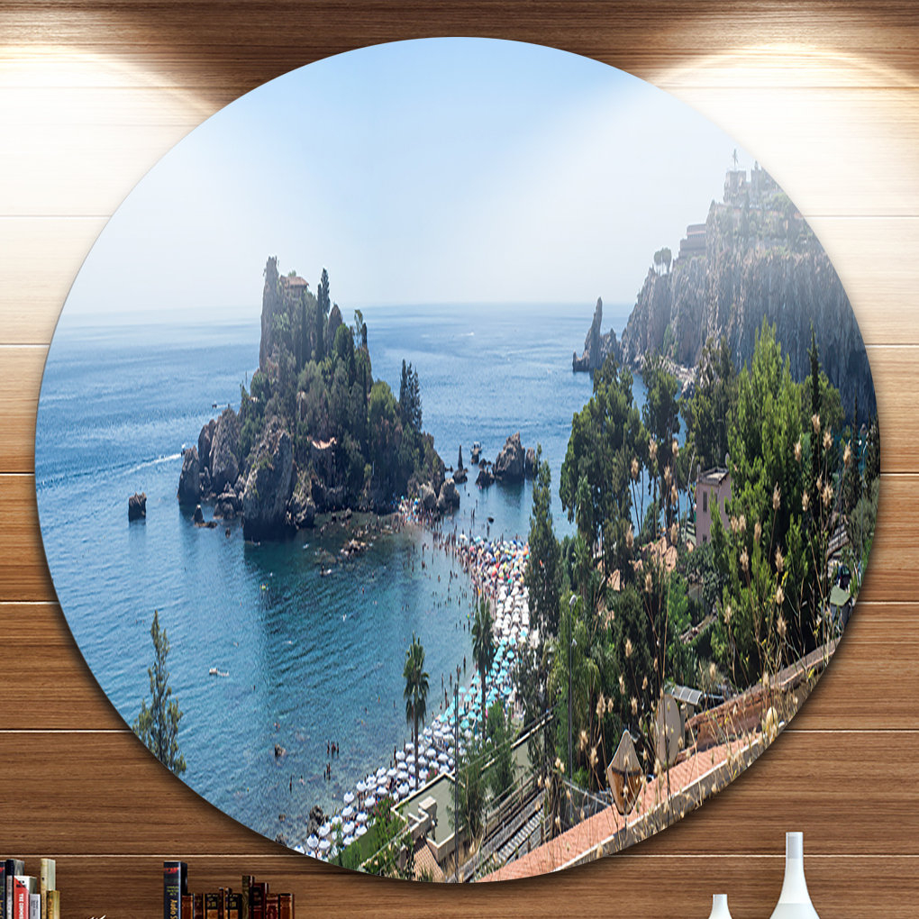 Design Art 'Taormina Island Panoramic View' Photographic Print On Metal ... inside Behind the Scenes of Creating Authentic Taormina Island Canvas Art