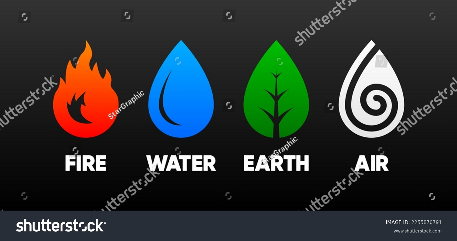 Earth Wind Water Fire Element Symbols pertaining to "Earth Fire Air And Water" Canvas Print