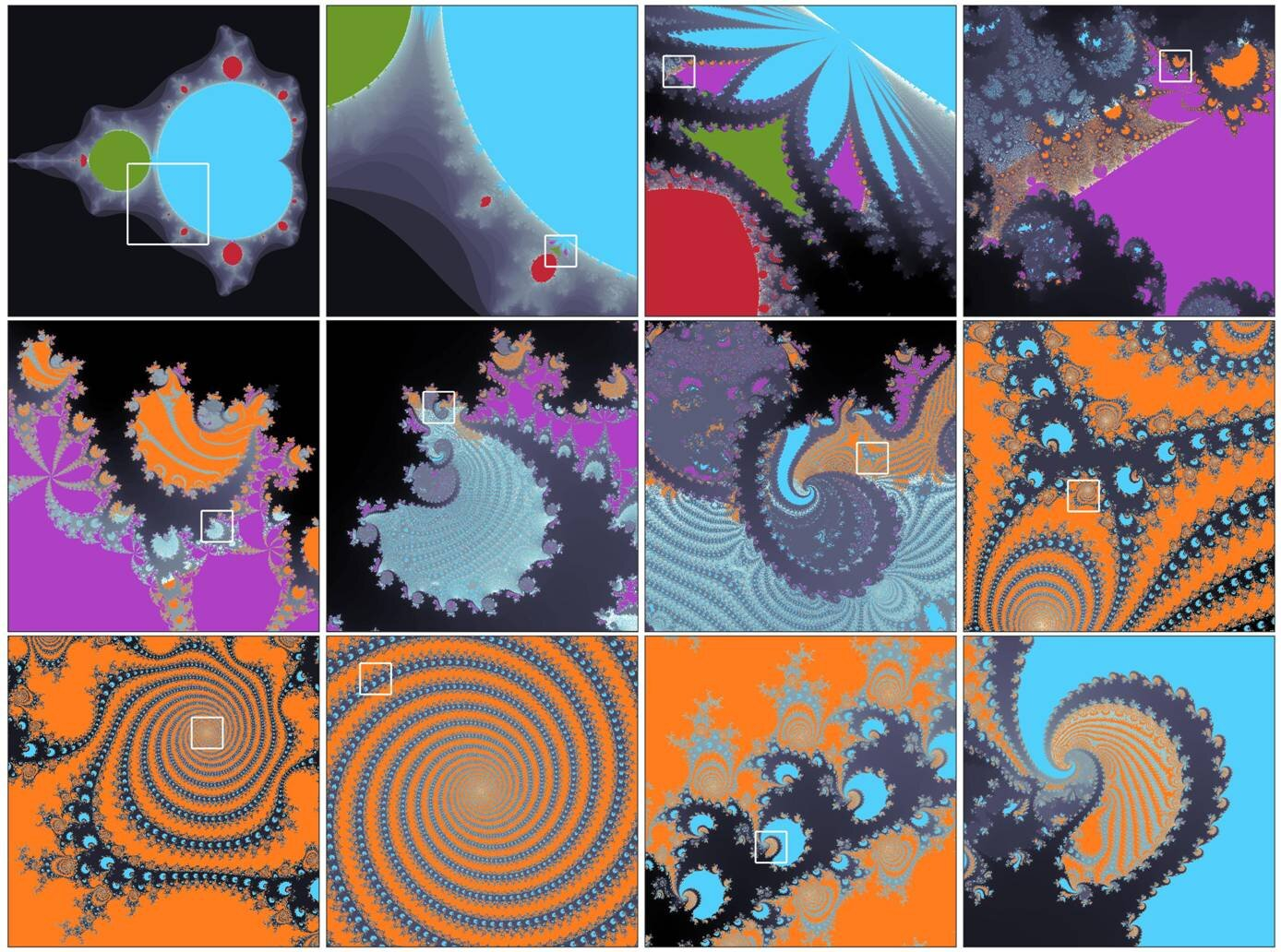 Fractal Geometry for "Orange Metallic Fractal Flower" Digital Canvas Print