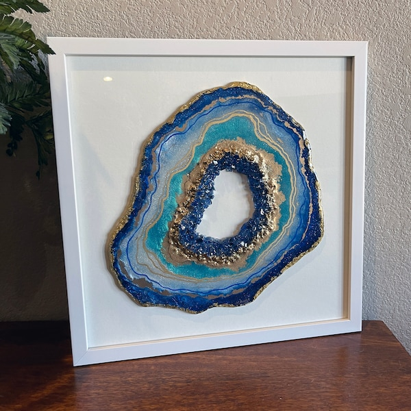 Geode Art - Etsy with Three Blue Geode Wall Art
