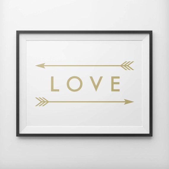 Gold Arrow Wall Decor Gold Arrow Print Gold Love Arrows | Etsy ... with regard to Arrow Wall Decor, Gold