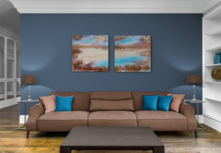 Golden Shore Painting By Vera Hoi | Saatchi Art within Golden Shore Wall Décor