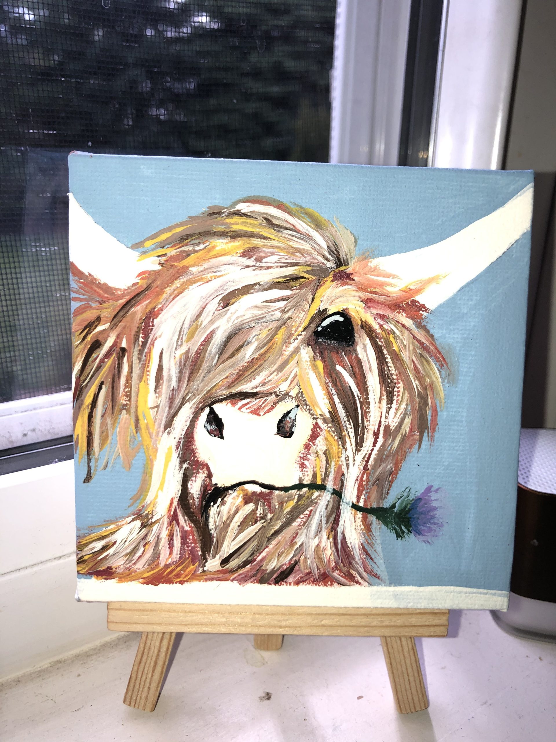 How To Paint With Acrylics Only 3 Colors Hippie Hair Cow With Traceable ... throughout Highland Cows Floating Acrylic Art By The Creative Bunch Studio, Assorted