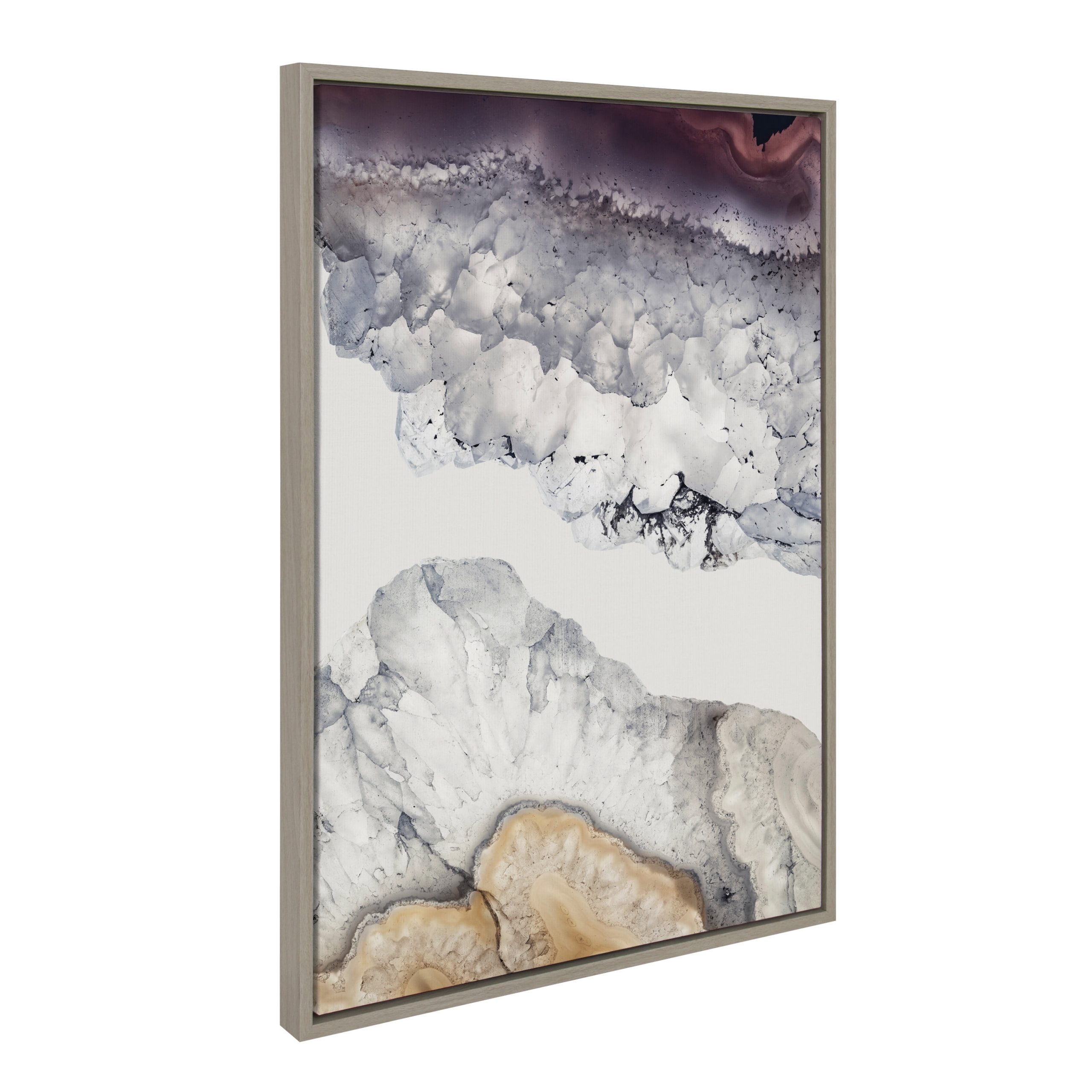 Kate And Laurel Sylvie Elements Of Old Framed Canvas Wall Art By Emiko ... with Exploring the Artistic Vision Behind Lavender Acrylic Works by Emiko and Mark Franzen