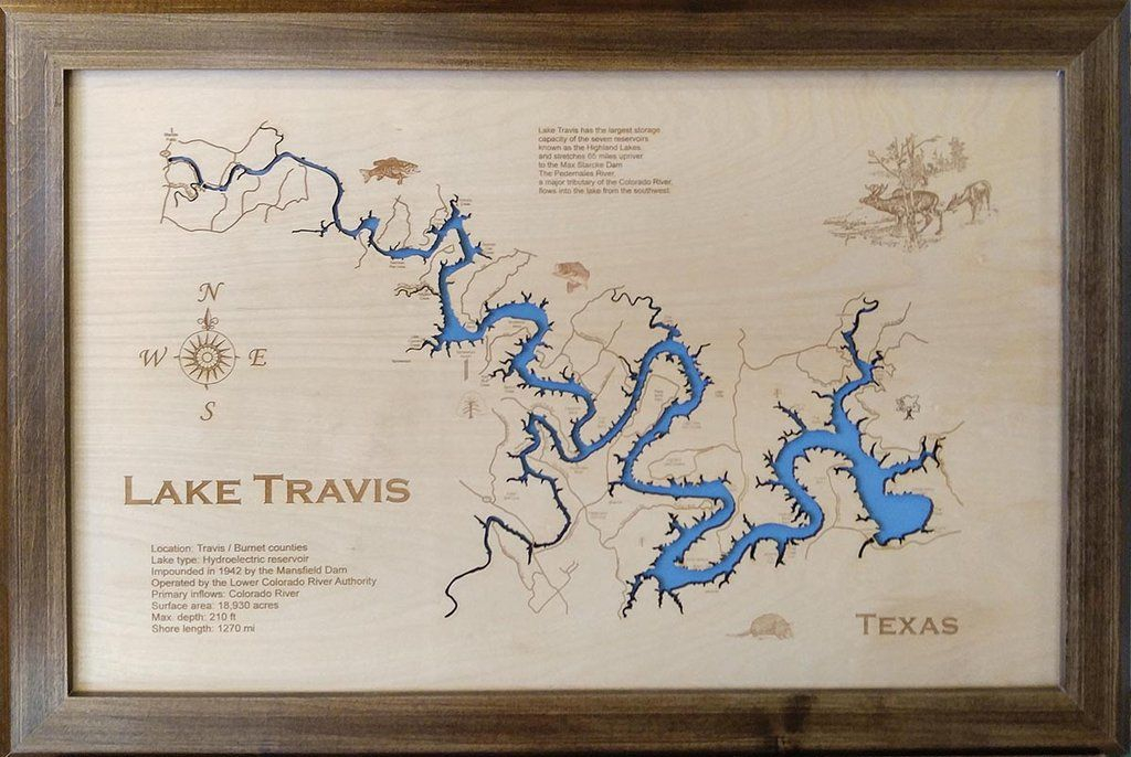 Guide to Lake Travis and Wood Lake Using the Small Framed Map