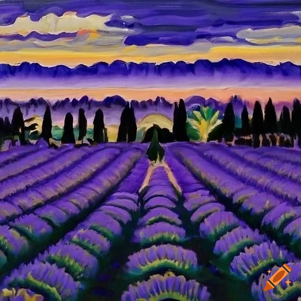 Lavender Fields of Provence Captured in Four Artistic Panels