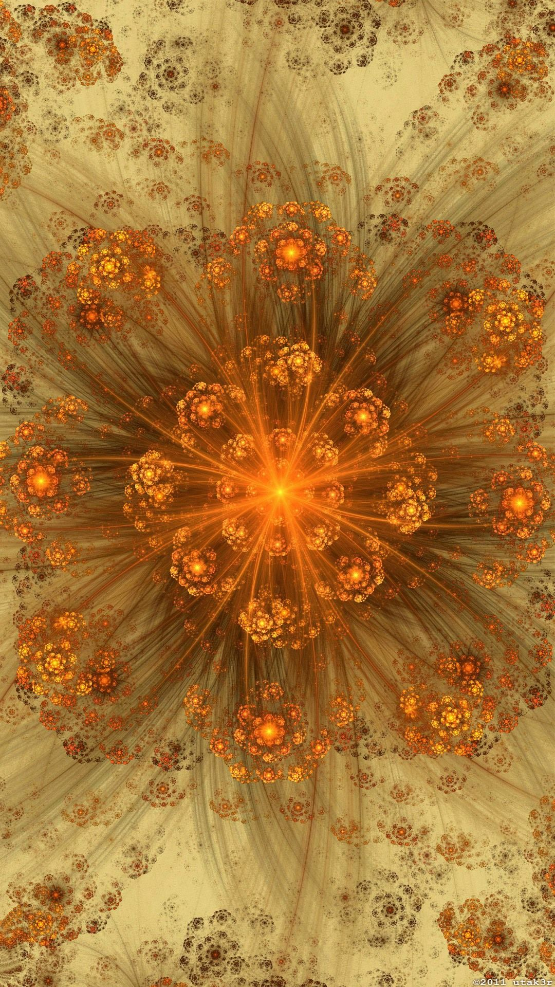 Orange And Brown Fractal Flower pertaining to "Brown Fractal Flower Pattern" Floral Digital Art Canvas Print