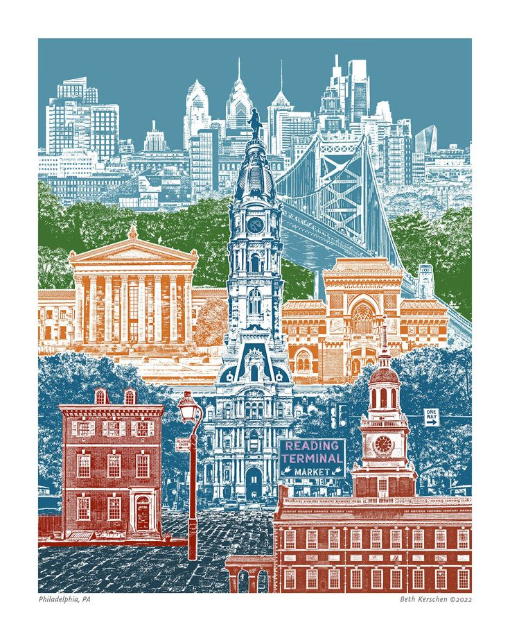Philadelphia Art Print And Canvas Wrap Philly Cityscape Skyline ... inside Artistic Perspectives on Philadelphia's Evening Architecture in Canvas Form