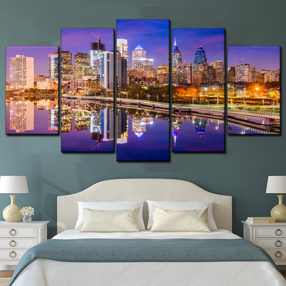Artistic Perspectives on Philadelphia’s Evening Architecture in Canvas Form