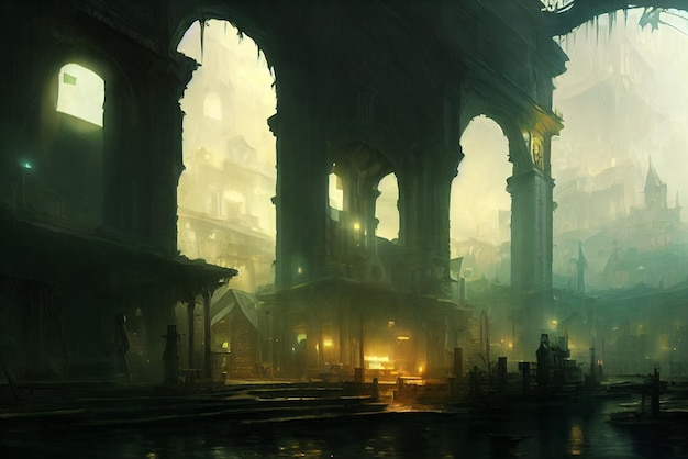 Exploring the Hidden Stories Behind Covered Old City Digital Art