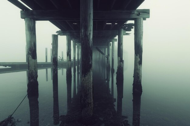 Premium Photo | Forgotten Abandoned Pier Generate Ai with regard to "Abandoned Wooden Pier And Blue Sky" Sea Bridge Wall Artwork, 1 Panel