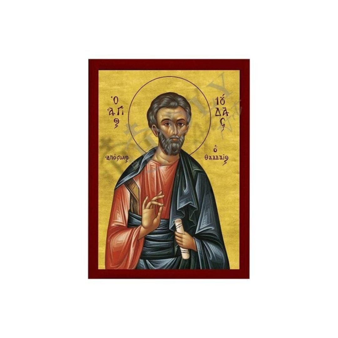 Saint Jude Icon The Apostle, Handmade Greek Orthodox Icon Of St Jude Of ... regarding The Spiritual Significance Behind Saint Jude Icon