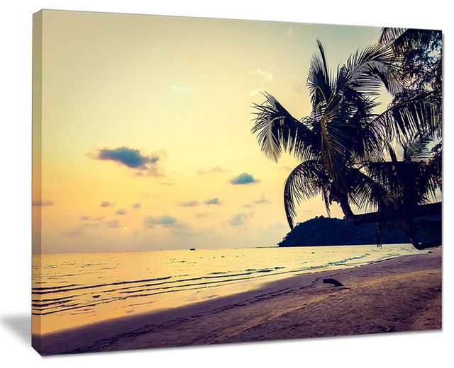 Artistic Expression Through Silhouette Coconut Tree Canvas Prints