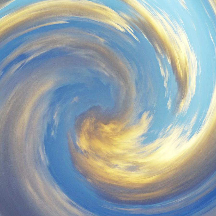 Blue Swirling Clouds as a Medium for Spiritual Connection in Modern Digital Art