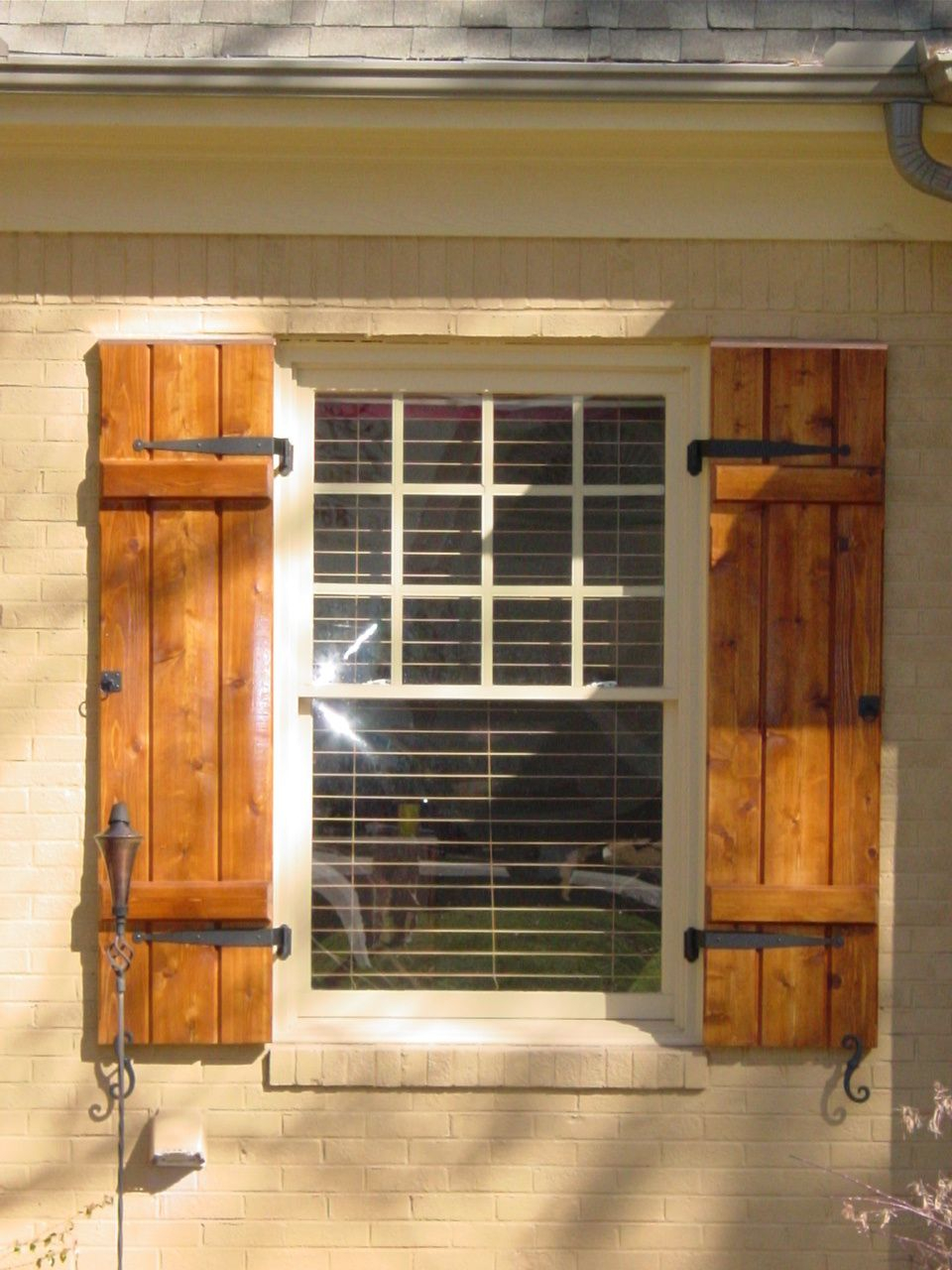 The Cedar Wood Shutter | House Shutters, Shutters Exterior, Rustic House pertaining to Set Of 2 Rustic Natural Weathered Grey Wood Window Shutters With Hanger