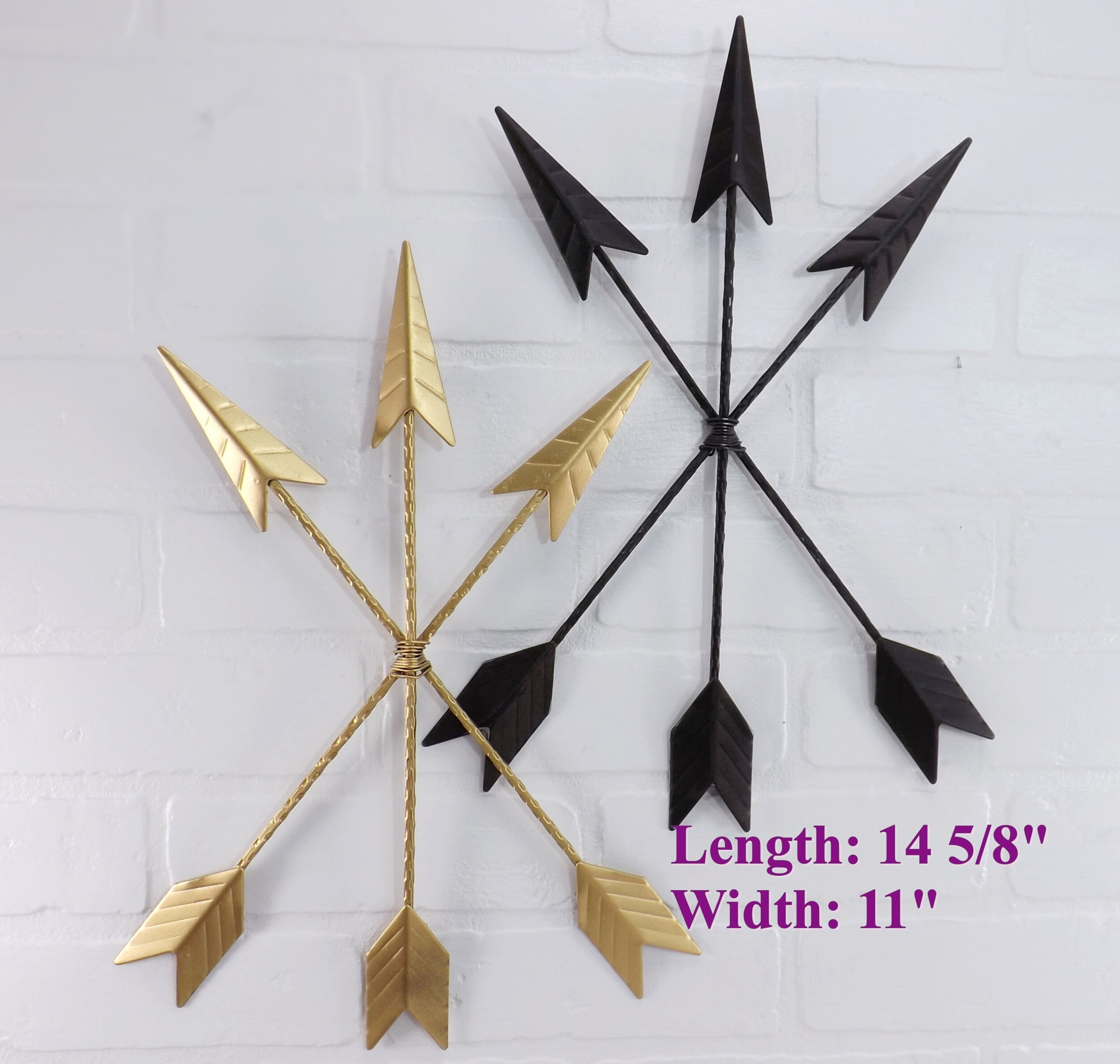 Tri Arrow Wall Hanging Boho Arrow Decor - Etsy throughout Arrow Wall Decor, Gold