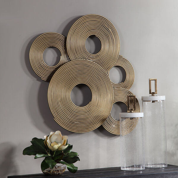 Craftsmanship and Aesthetic Appeal of Uttermost Ahmet Gold Rings Wall Decor 4201