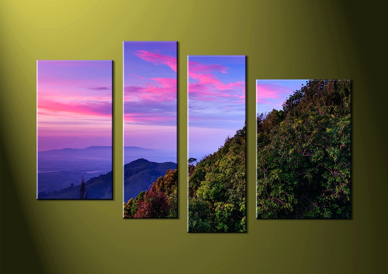15 Photos Abstract Nature Wall Art: Bringing The Wild Indoors in "Brown Rocky Forest Panorama" Landscape Wall Art Canvas Print, 4 Panels