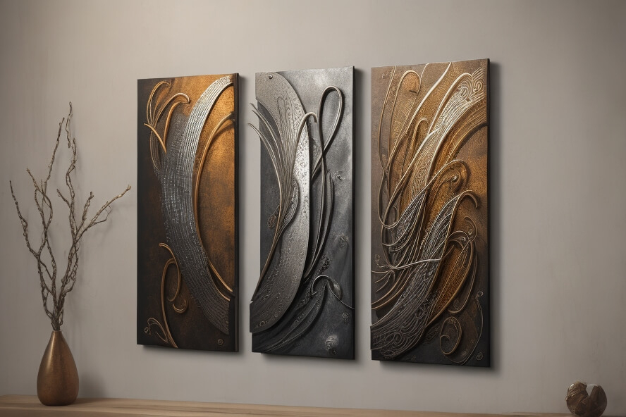 Understanding the Artistic Appeal of Textured Metallic Abstract Wall Art