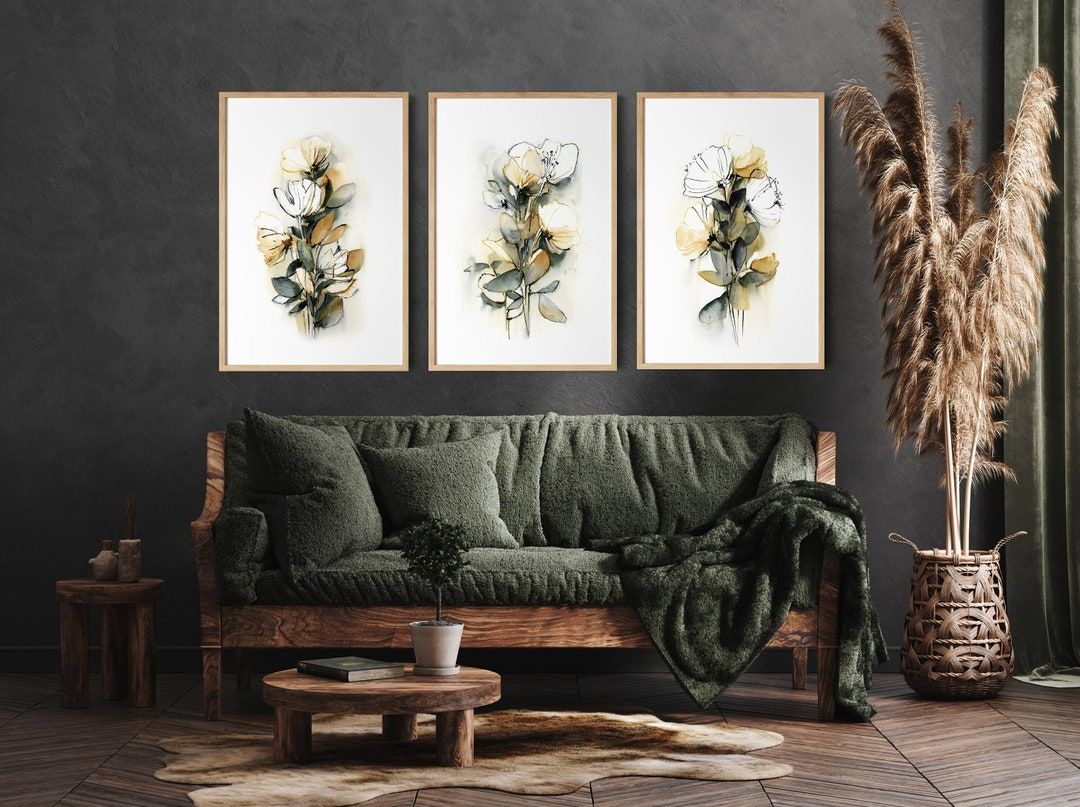 How Green Leaves Transform Interior Spaces Through 3-Panel Canvas Prints