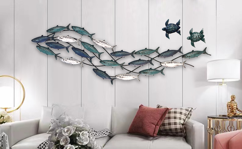 Amazon.com: Lhzzwtf Coastal Metal Fish Wall Decor,Modern Marine Metal ... with Understanding the Aesthetic Appeal of Sea Pier Metal Art in Coastal Decor