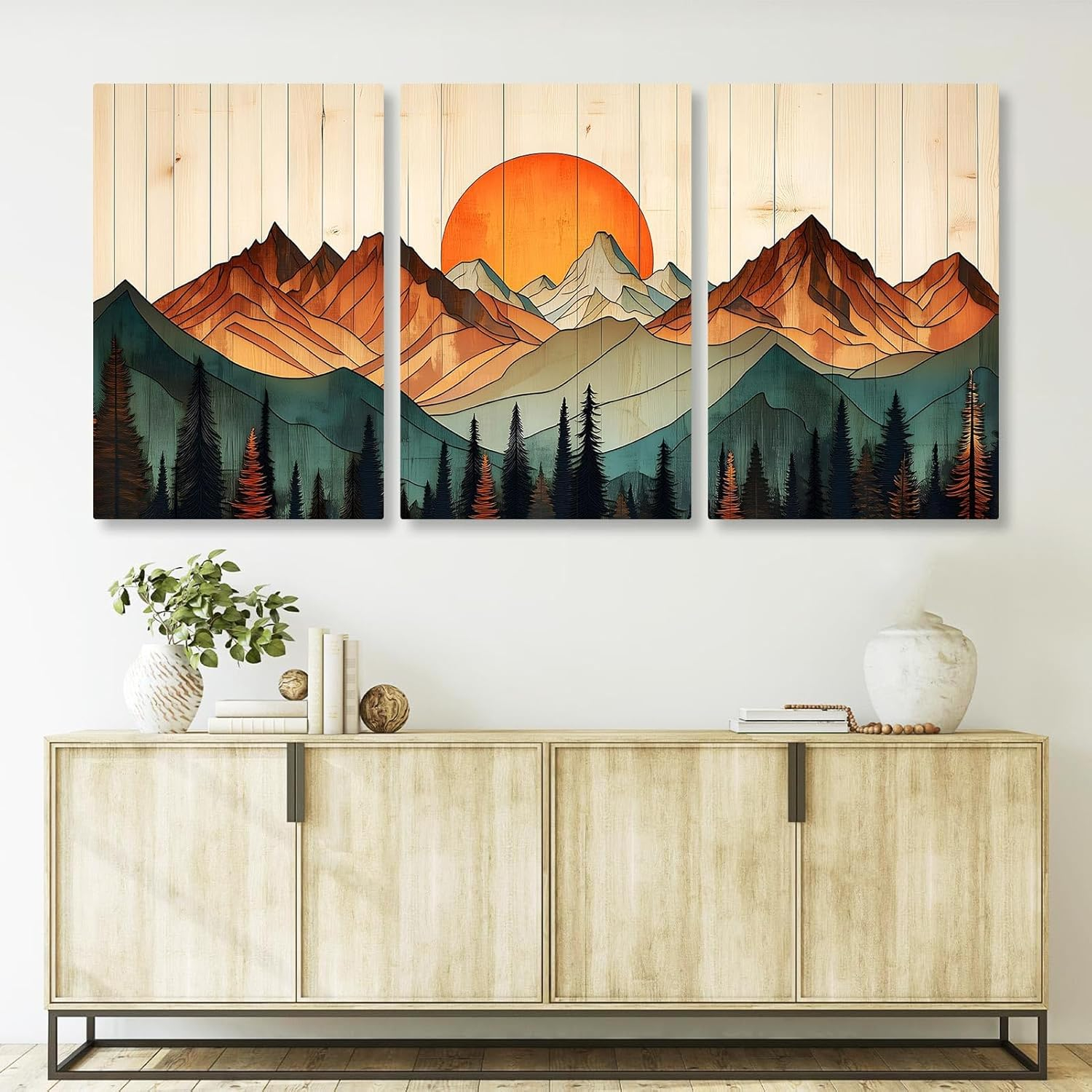 How Sunset Colors Transform Mountain Scenery in Photo Wall Art
