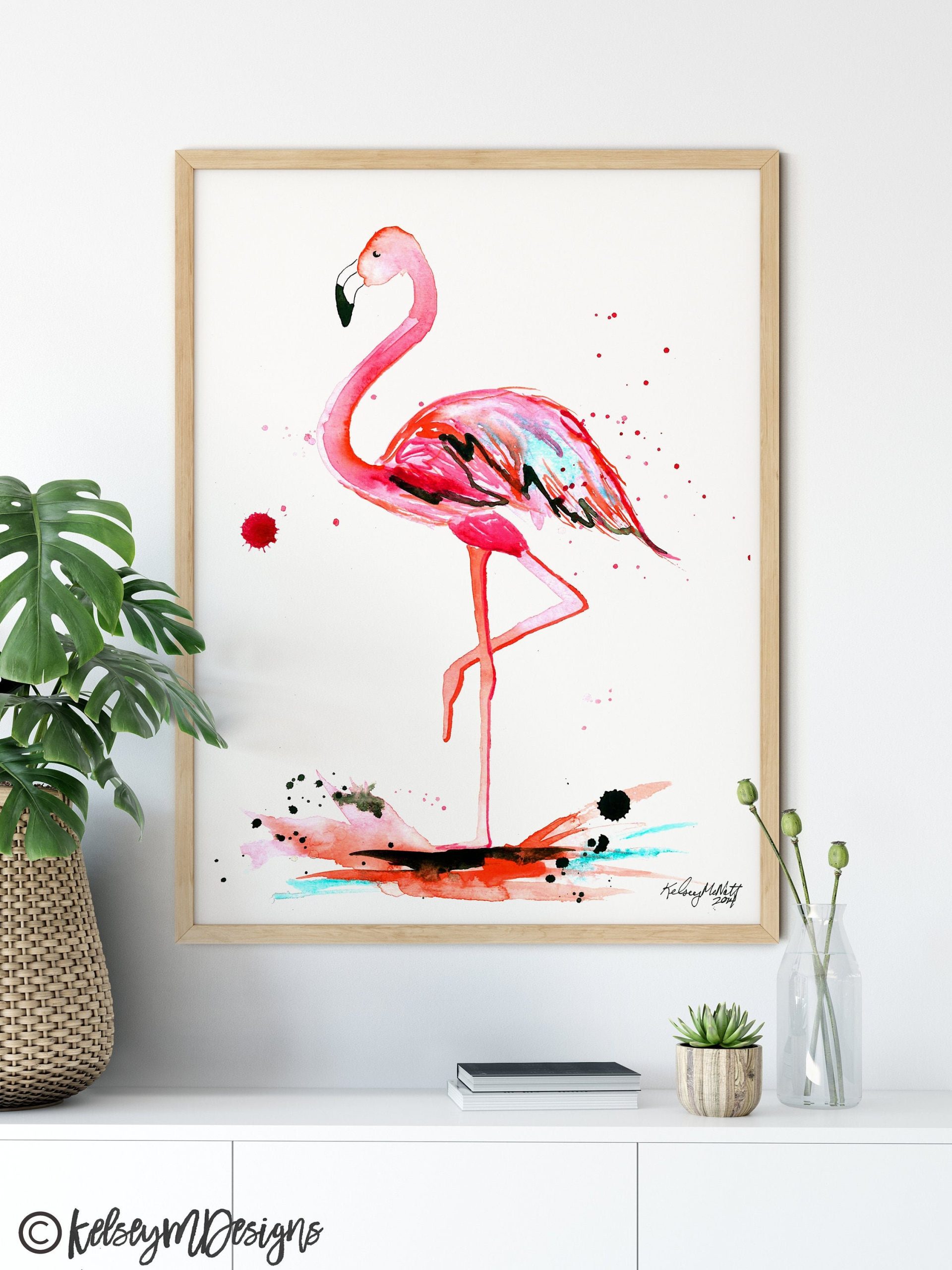 Art Deco Flamingo regarding Appreciating the Aesthetic Value of Flamingo Composition Wall Art