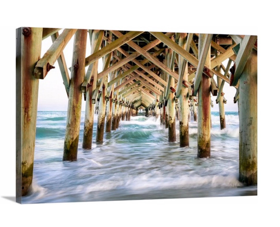 Creating Visual Harmony with Dark Seashore Pier Art in Coastal Decor
