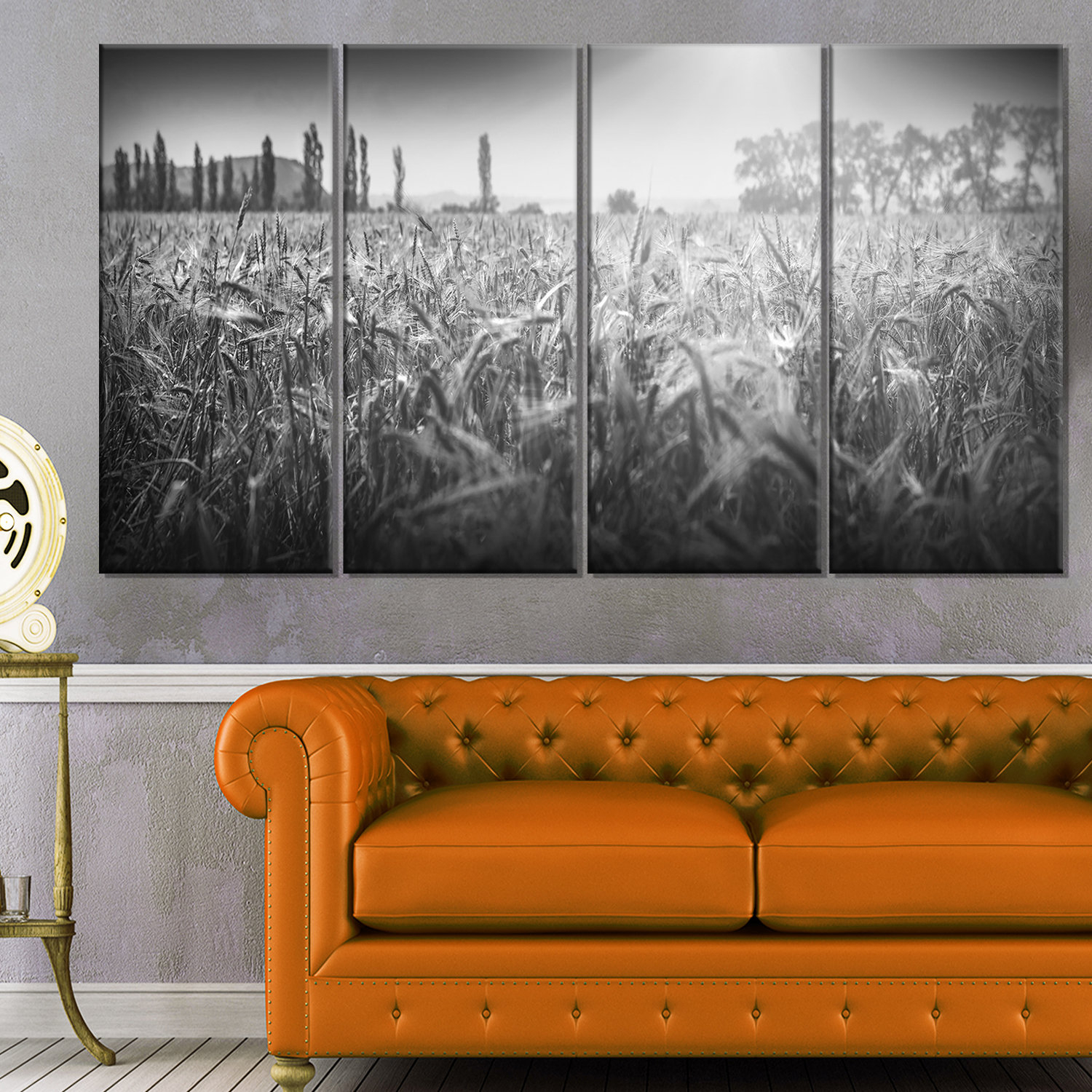 Exploring the Artistic Appeal of Black and White Wheat Field Canvas Prints
