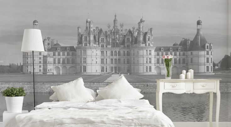 Chambord Castle Wall Mural | Castle Wall, Chambord Castle, Wall Murals pertaining to "Chateau De Chambord Castle In Blue" Landscape Wall Art Print, 4 Panels