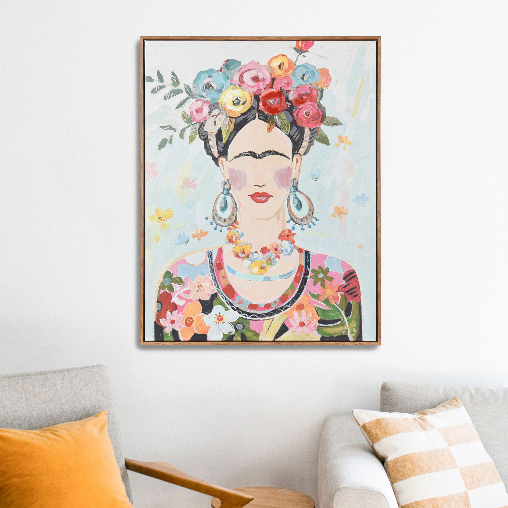 Artistic Identity in Boho Frida Acrylic Lady Portraits