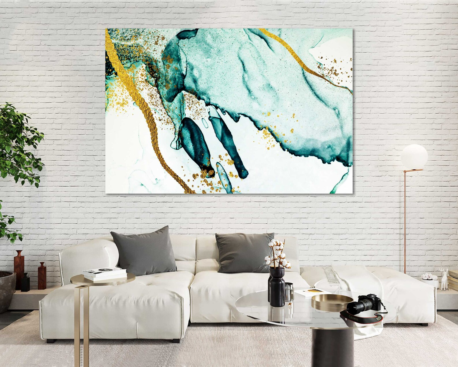 Emerald Abstract Art With Gold Accent Abstract Drawing Wall | Etsy for "Emerald Abstraction" Abstract Silver Shagreen Wrapped Canvas Wall Art