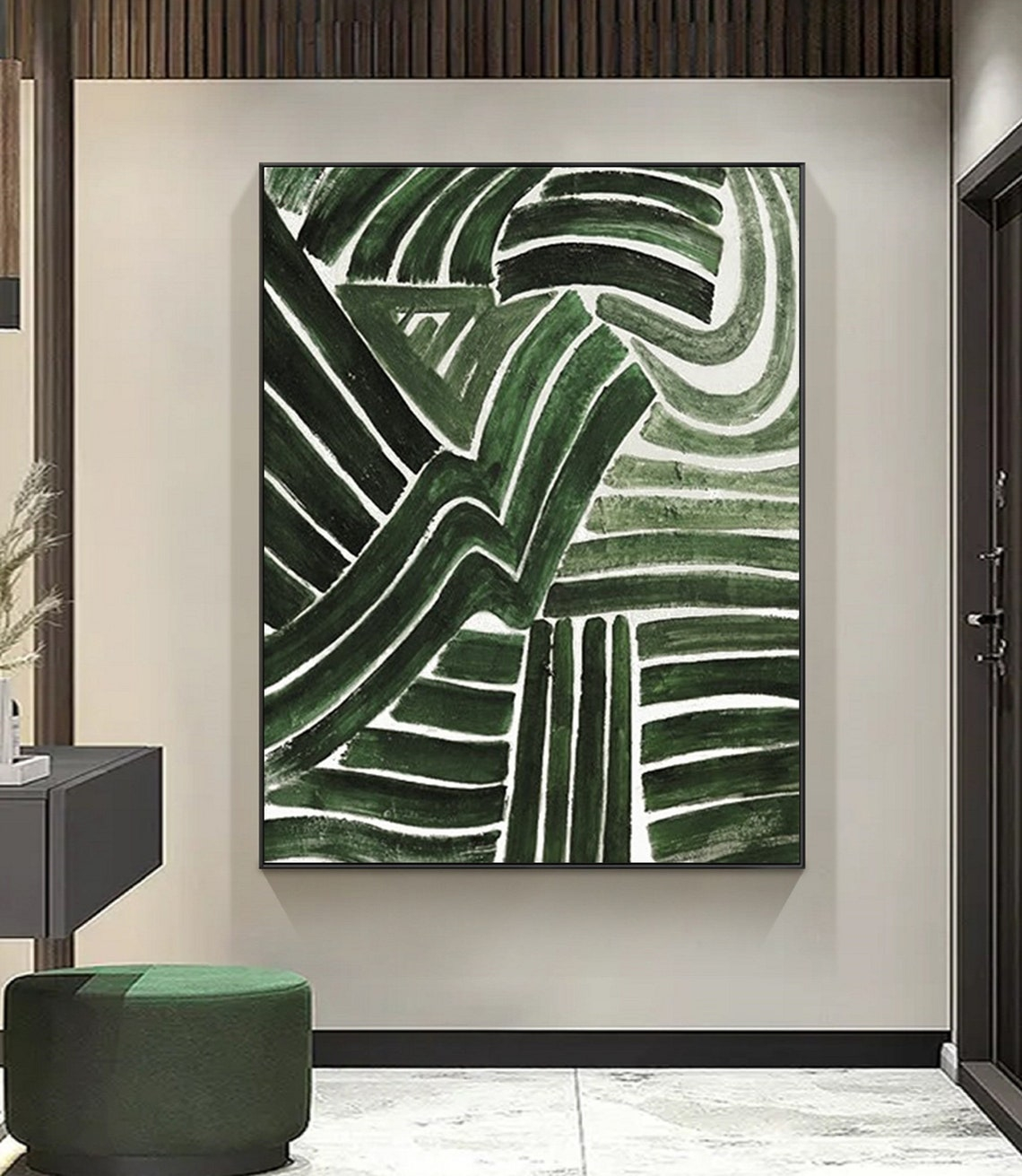 Emerald Green Abstract Wall Art Green Artwork Green Canvas Art - Etsy pertaining to Understanding the Artistic Language of Emerald Abstraction in Contemporary Wall Art