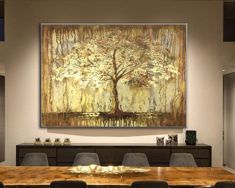 Extra Large Wall Art Framed Tree Painting Abstract Painting - Etsy regarding Abstract Digital Art Canvas Prints Using Storage Tree Structures