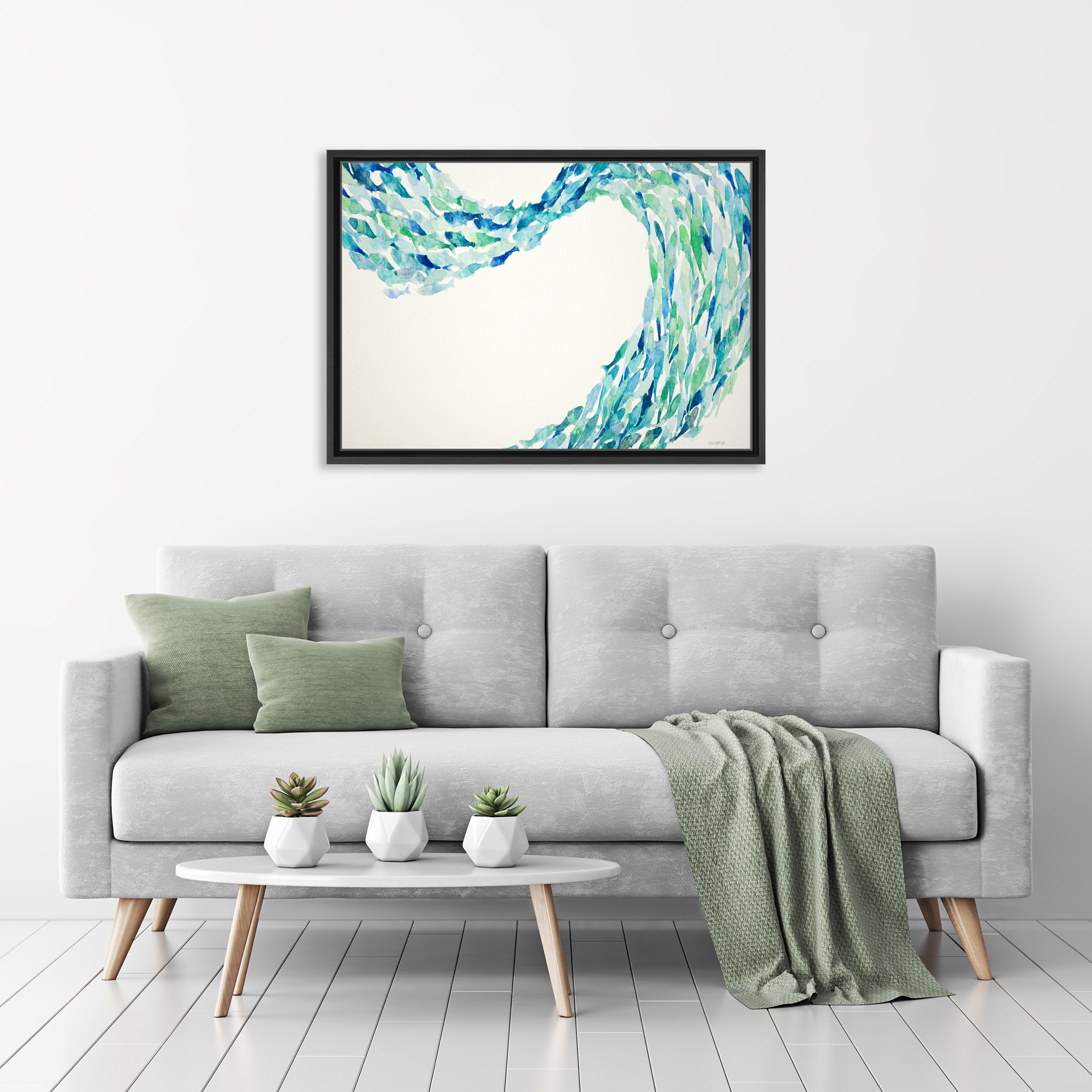 Flow Framed Canvas Wall Art By Norman Wyatt Jr., 16"X12" - Beach Style ... inside Art Analysis of Ready2Hangart Diamond Shores by Norman Wyatt Jr