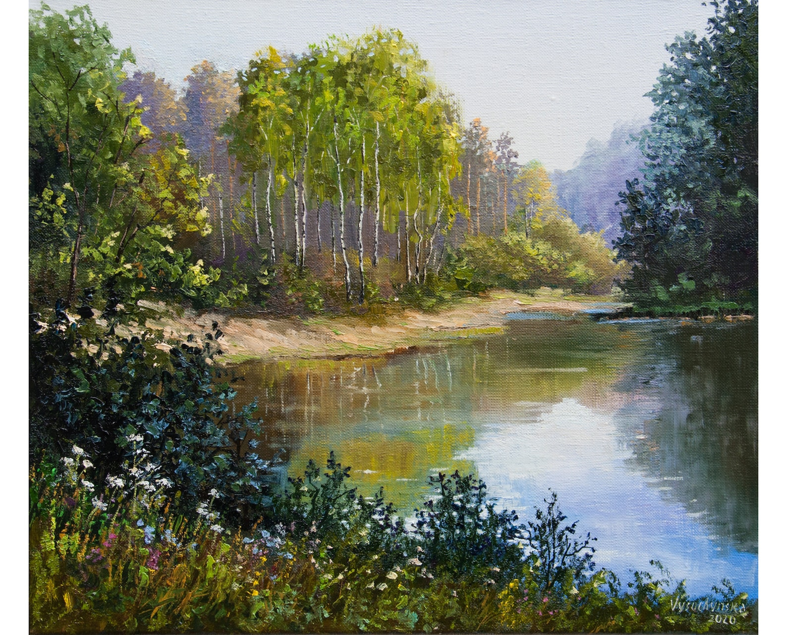 Forest Landscape Oil Painting Original Art Summer Nature - Etsy in The Technique and Craftsmanship of Creating Authentic White Forest Oil Paintings