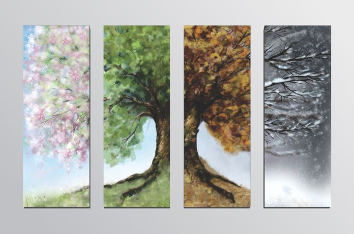 Artistic Composition Techniques in Four-Panel Nature Wall Art