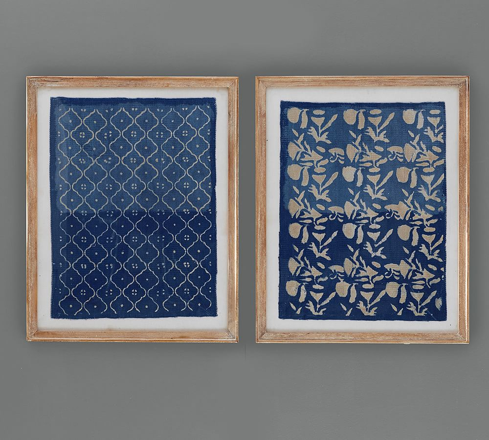 Blue Pottery Influences in Contemporary Oversized Framed Art